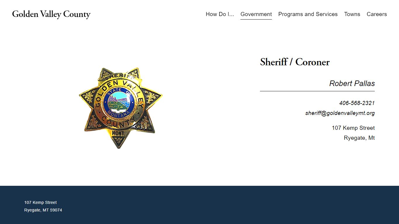 Sheriff — Golden Valley County